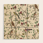 Nordic Birds Autumn Whispers Woodland Pattern Wood Wall Art Gallery Image 1