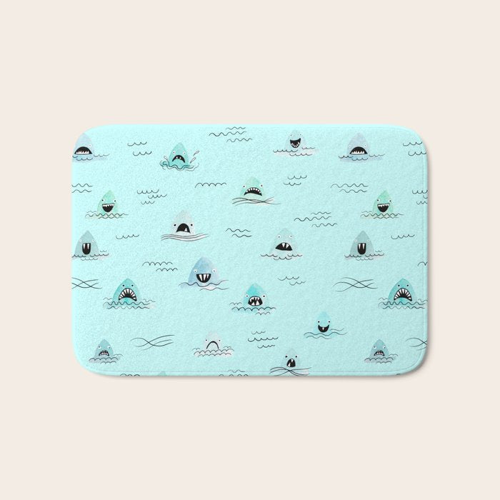 Sharkhead - Shark Pattern Bath Mat Gallery Image 1