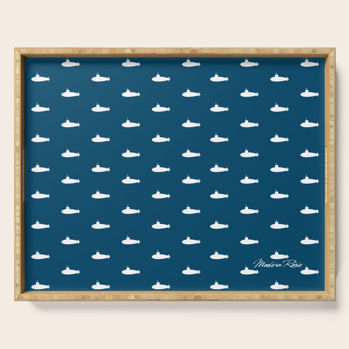 Tiny Submarines - Navy Blue Serving Tray Gallery Image 1