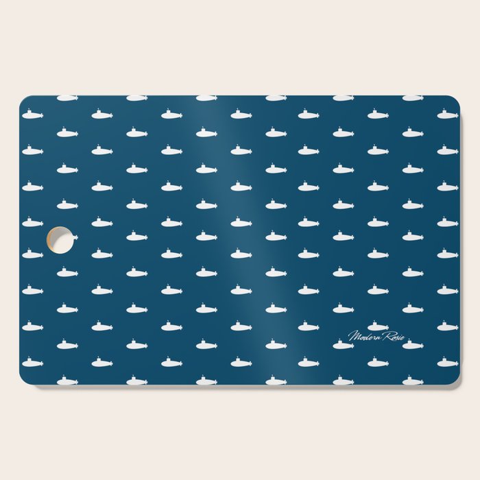 Tiny Submarines - Navy Blue Cutting Board Gallery Image 1