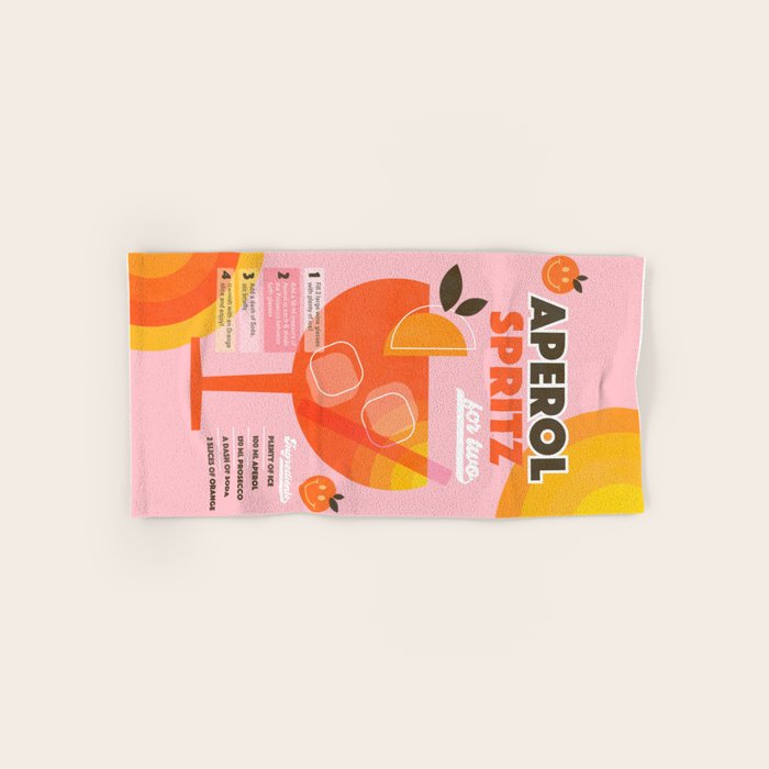 Retro Cocktail Nº1 Aperol Spritz Bath Towel Gallery Image 1