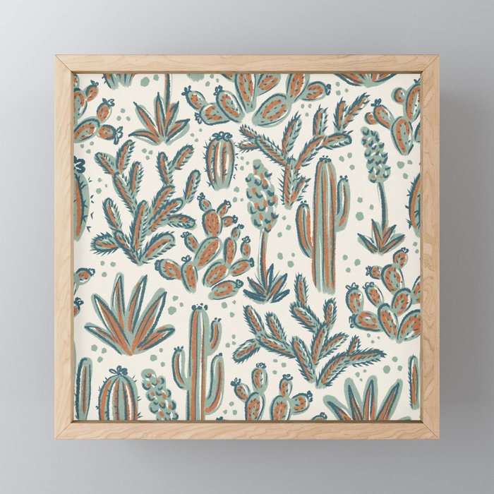 Cactus Desert - sage and copper Mini Art Print Gallery Image 1