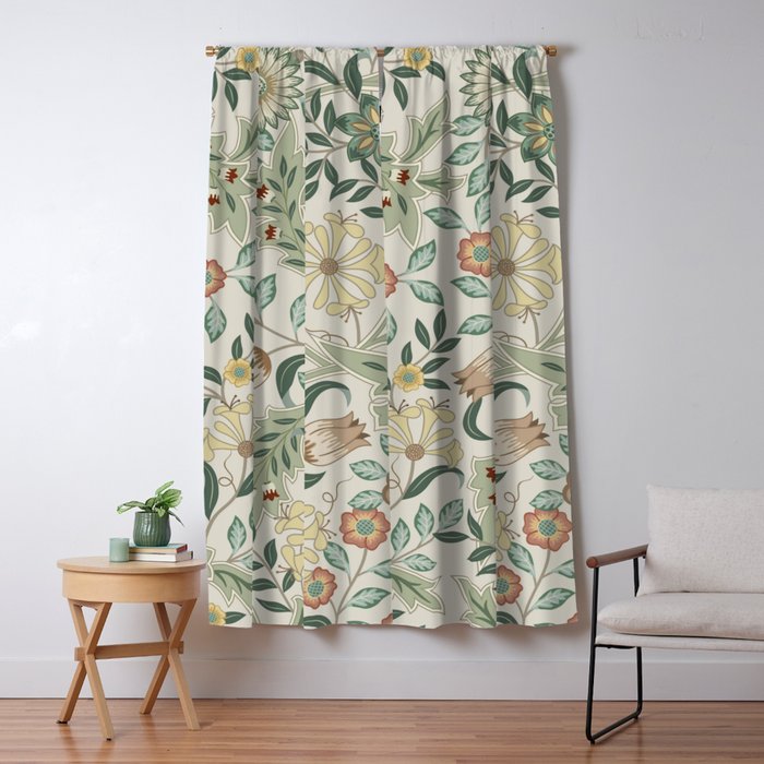 William Morris Wilhelmina Orkney Vintage Pastel Floral Pattern Window Curtain Gallery Image 5