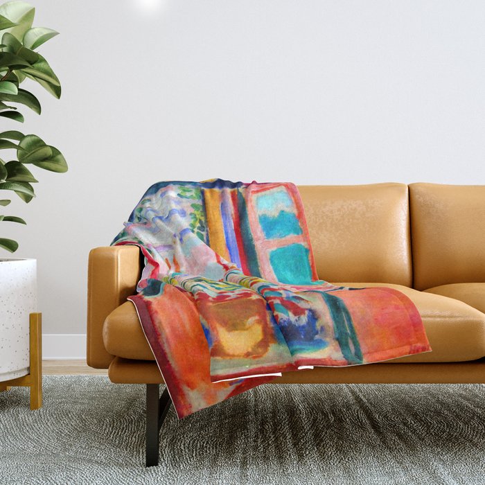 Henri Matisse Open Window Throw Blanket Gallery Image 1