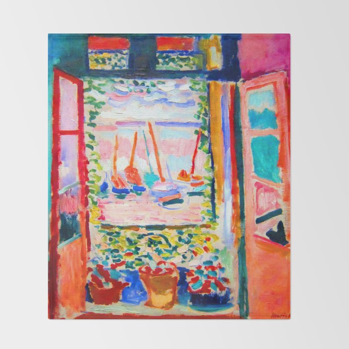 Henri Matisse Open Window Throw Blanket Gallery Image 2