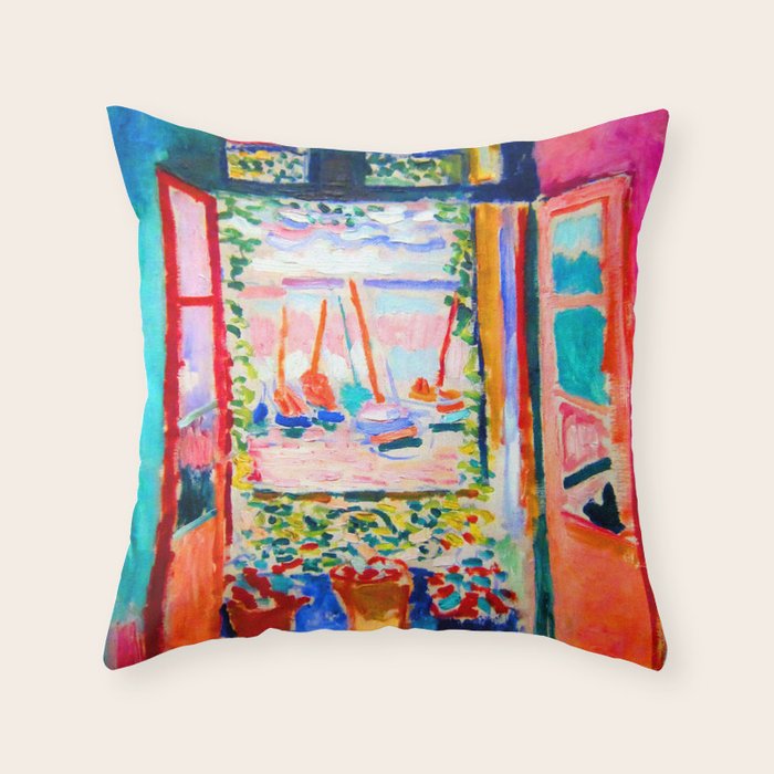 Henri Matisse Open Window Throw Pillow Gallery Image 1