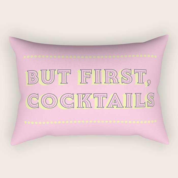 Pastel Pink Party Cocktails Rectangular Pillow Gallery Image 1