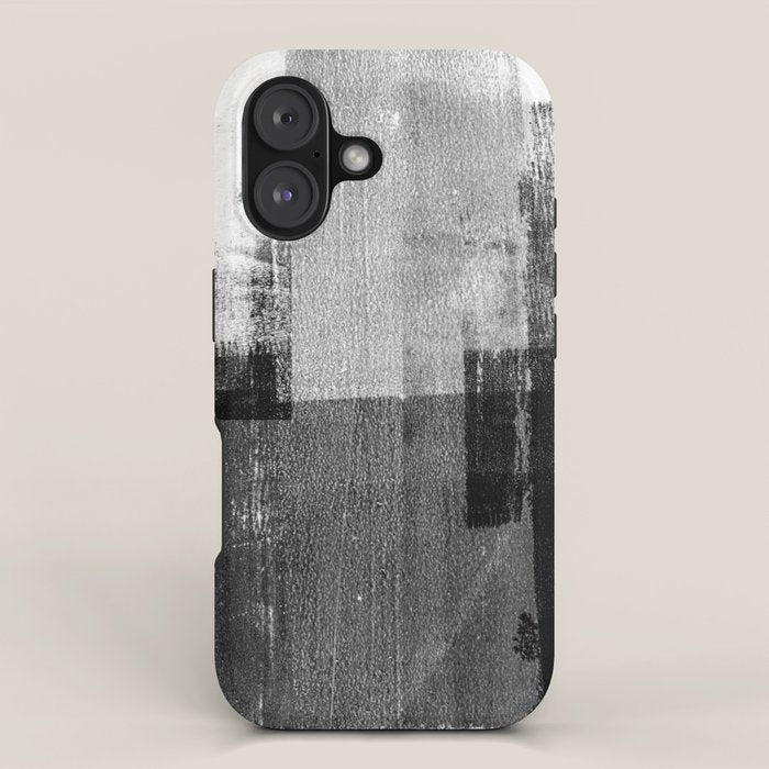 Black and White Minimalist Industrial Abstract iPhone Case Gallery Image 1