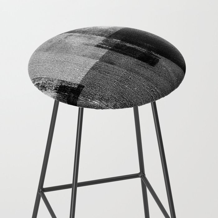 Black and White Minimalist Industrial Abstract Stool Gallery Image 2