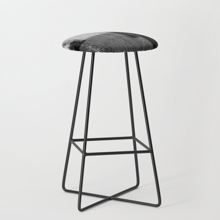 Black and White Minimalist Industrial Abstract Stool Gallery Image 1