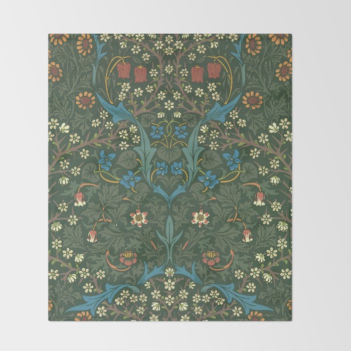William Morris "Blackthorn" 1. Throw Blanket Gallery Image 2