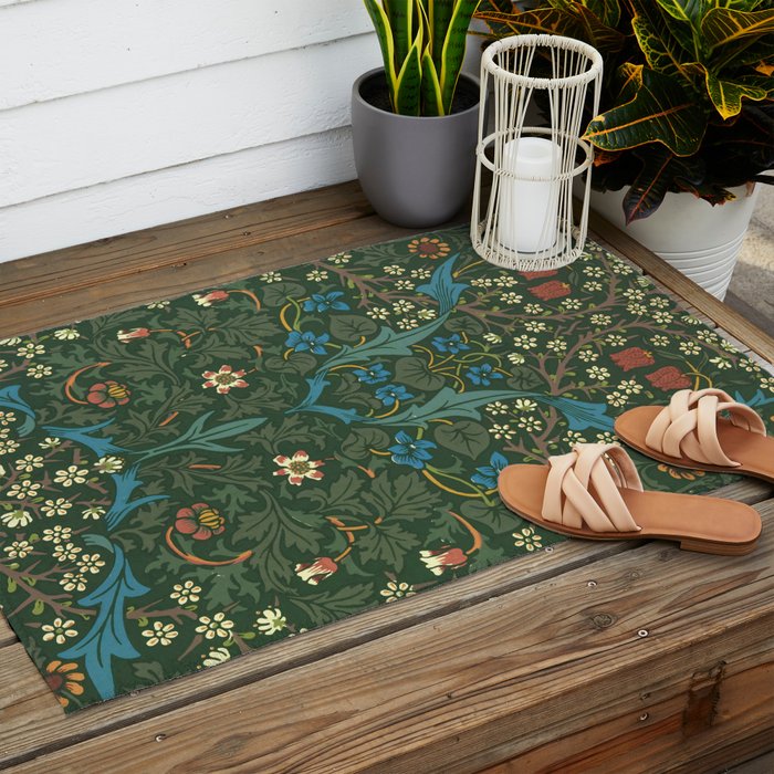 William Morris "Blackthorn" 1. Outdoor Rug Gallery Image 2