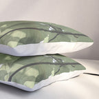 Sage green botanical art print - soft green leaves - nature and travel photography Pillow Sham Gallery Image 3