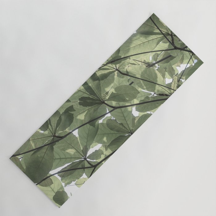 Sage green botanical art print - soft green leaves - nature and travel photography Yoga Mat Gallery Image 1
