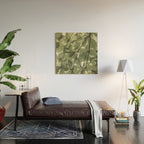 Sage green botanical art print - soft green leaves - nature and travel photography Wood Wall Art Gallery Image 2