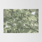 Sage green botanical art print - soft green leaves - nature and travel photography Rug Gallery Image 2