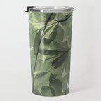 Sage green botanical art print - soft green leaves - nature and travel photography Travel Mug Gallery Image 3