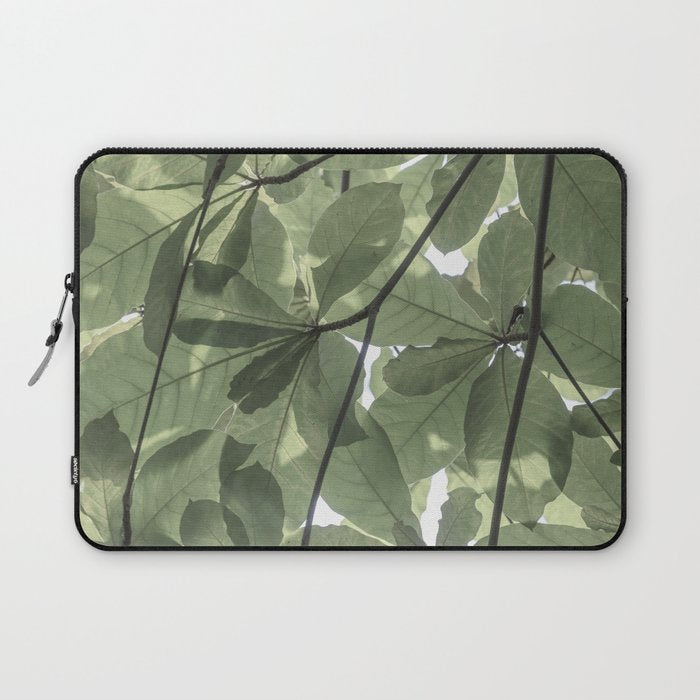 Sage green botanical art print - soft green leaves - nature and travel photography Laptop Sleeve Gallery Image 1