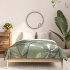 Sage green botanical art print - soft green leaves - nature and travel photography Comforter Gallery Image 3