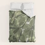 Sage green botanical art print - soft green leaves - nature and travel photography Comforter Gallery Image 6