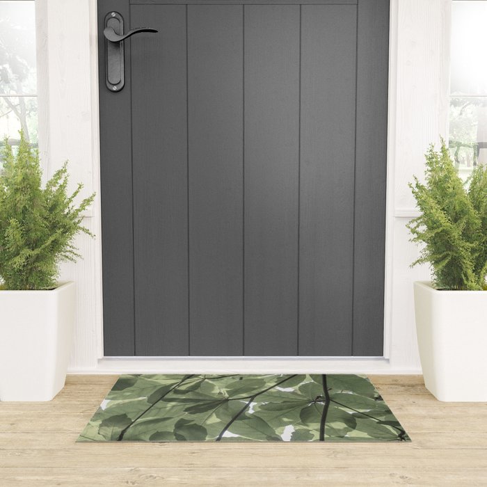 Sage green botanical art print - soft green leaves - nature and travel photography Welcome Mat Gallery Image 3