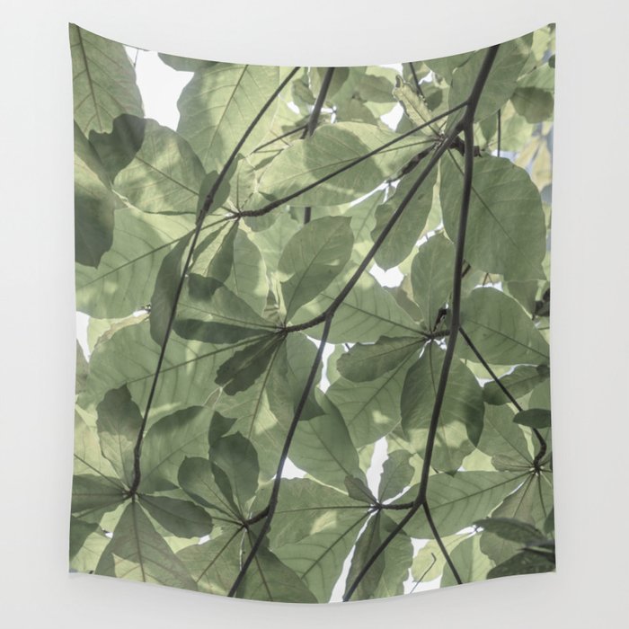 Sage green botanical art print - soft green leaves - nature and travel photography Wall Tapestry Gallery Image 4