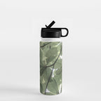 Sage green botanical art print - soft green leaves - nature and travel photography Water Bottle Gallery Image 1