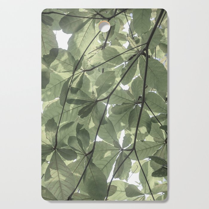 Sage green botanical art print - soft green leaves - nature and travel photography Cutting Board Gallery Image 1