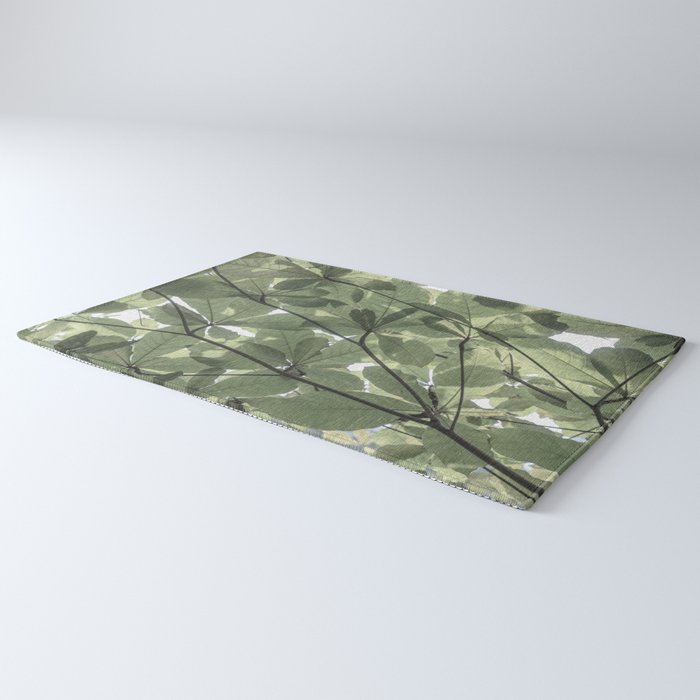 Sage green botanical art print - soft green leaves - nature and travel photography Rug Gallery Image 3