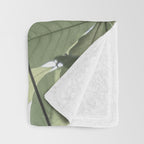 Sage green botanical art print - soft green leaves - nature and travel photography Throw Blanket Gallery Image 3