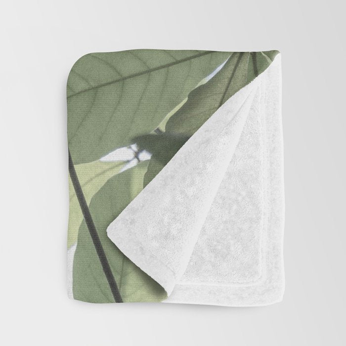 Sage green botanical art print - soft green leaves - nature and travel photography Throw Blanket Gallery Image 3