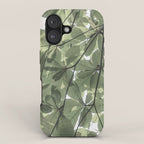 Sage green botanical art print - soft green leaves - nature and travel photography iPhone Case Gallery Image 1