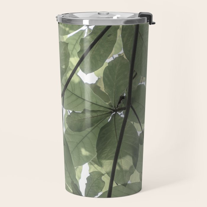 Sage green botanical art print - soft green leaves - nature and travel photography Travel Mug Gallery Image 2