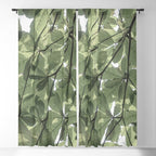 Sage green botanical art print - soft green leaves - nature and travel photography Window Curtain Gallery Image 5