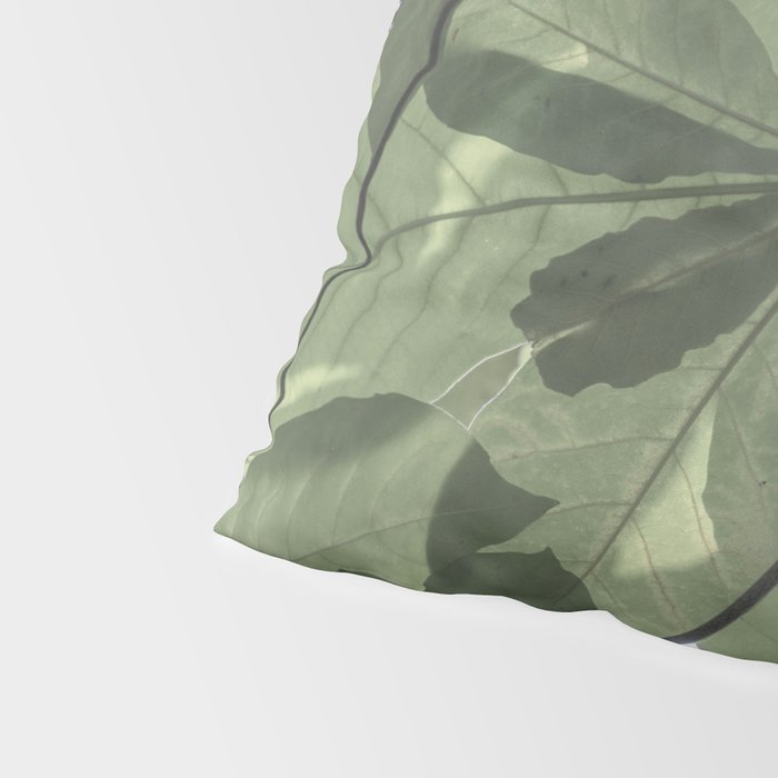 Sage green botanical art print - soft green leaves - nature and travel photography Pillow Sham Gallery Image 4