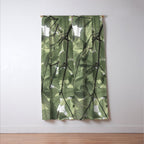Sage green botanical art print - soft green leaves - nature and travel photography Window Curtain Gallery Image 3