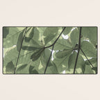 Sage green botanical art print - soft green leaves - nature and travel photography Desk Mat Gallery Image 3