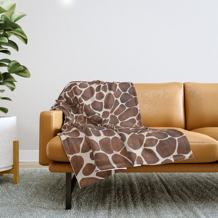 Modern giraffe print Throw Blanket Gallery Image 1