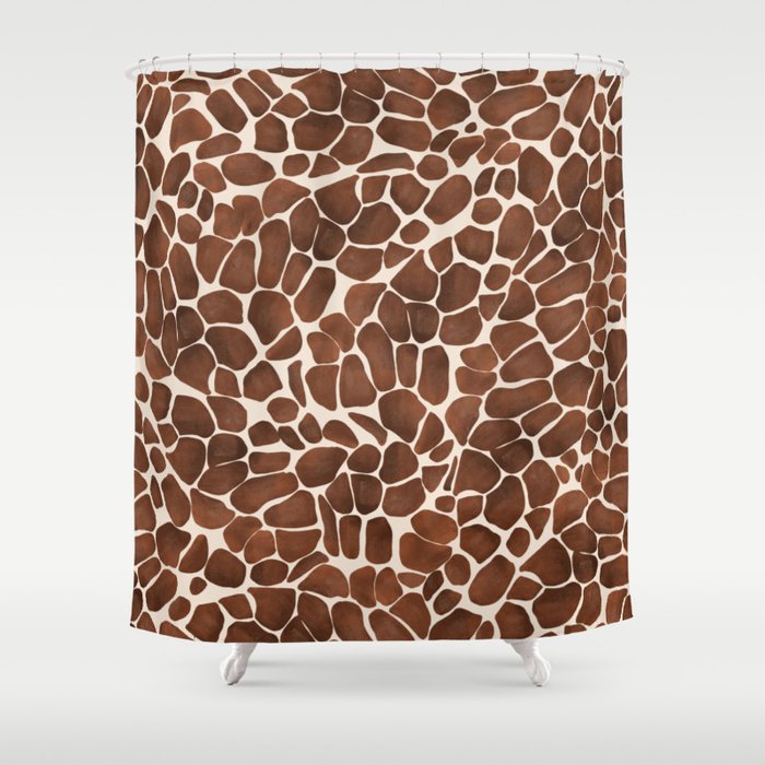 Modern giraffe print Shower Curtain Gallery Image 1