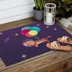 Galaxy Dog with balloons Outdoor Rug Gallery Image 2