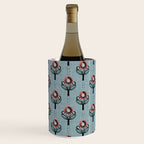 Blockprint Blooms on light blue Wine Chiller Gallery Image 2