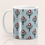 Blockprint Blooms on light blue Coffee Mug Gallery Image 3