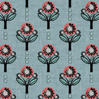 Blockprint Blooms on light blue Coffee Mug Gallery Image 2
