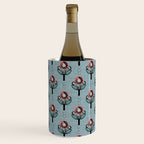 Blockprint Blooms on light blue Wine Chiller Gallery Image 3