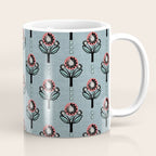 Blockprint Blooms on light blue Coffee Mug Gallery Image 1