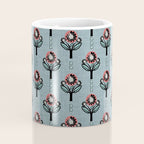 Blockprint Blooms on light blue Coffee Mug Gallery Image 4
