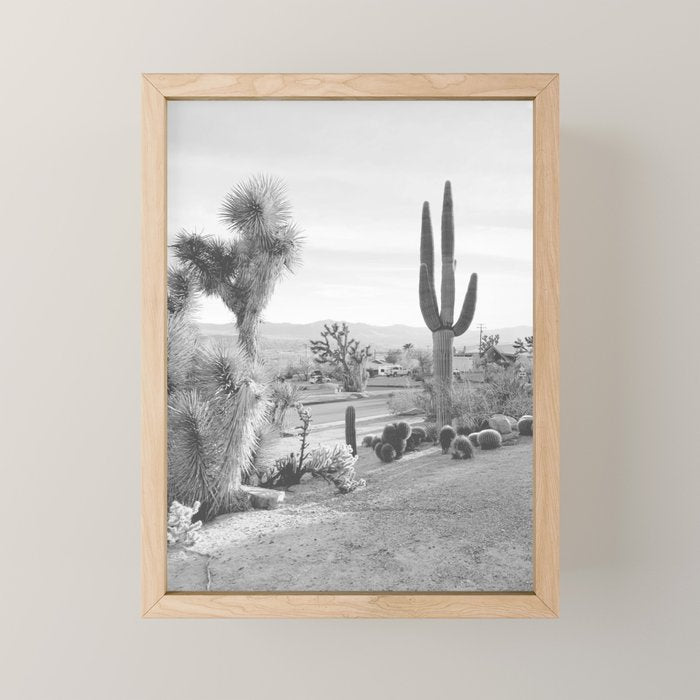 Yucca Valley | Black and White California Landscape Photography Mini Art Print Gallery Image 1