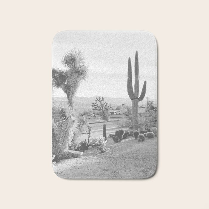 Yucca Valley | Black and White California Landscape Photography Bath Mat Gallery Image 1