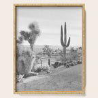 Yucca Valley | Black and White California Landscape Photography Serving Tray Gallery Image 1