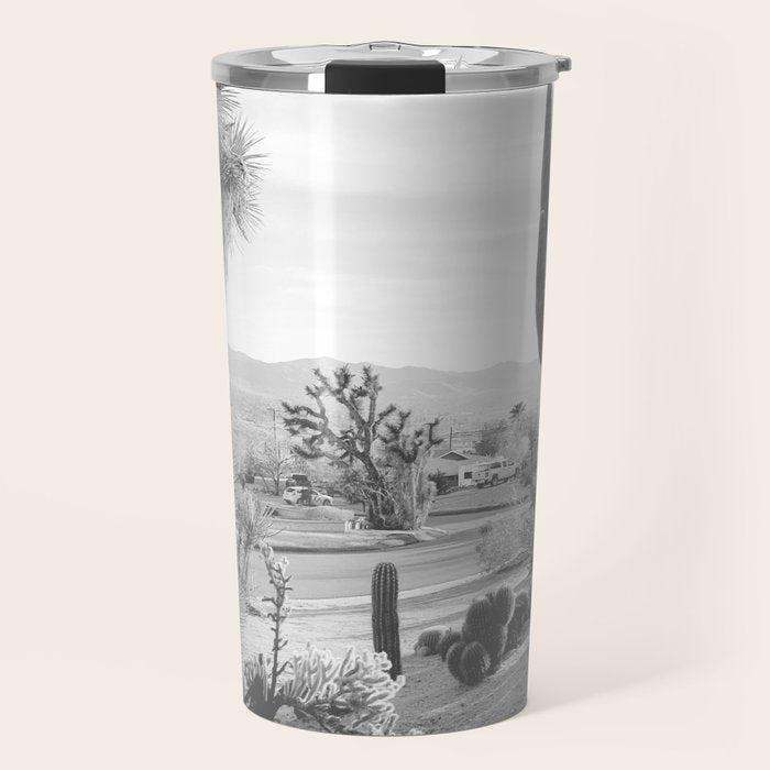 Yucca Valley | Black and White California Landscape Photography Travel Mug Gallery Image 1